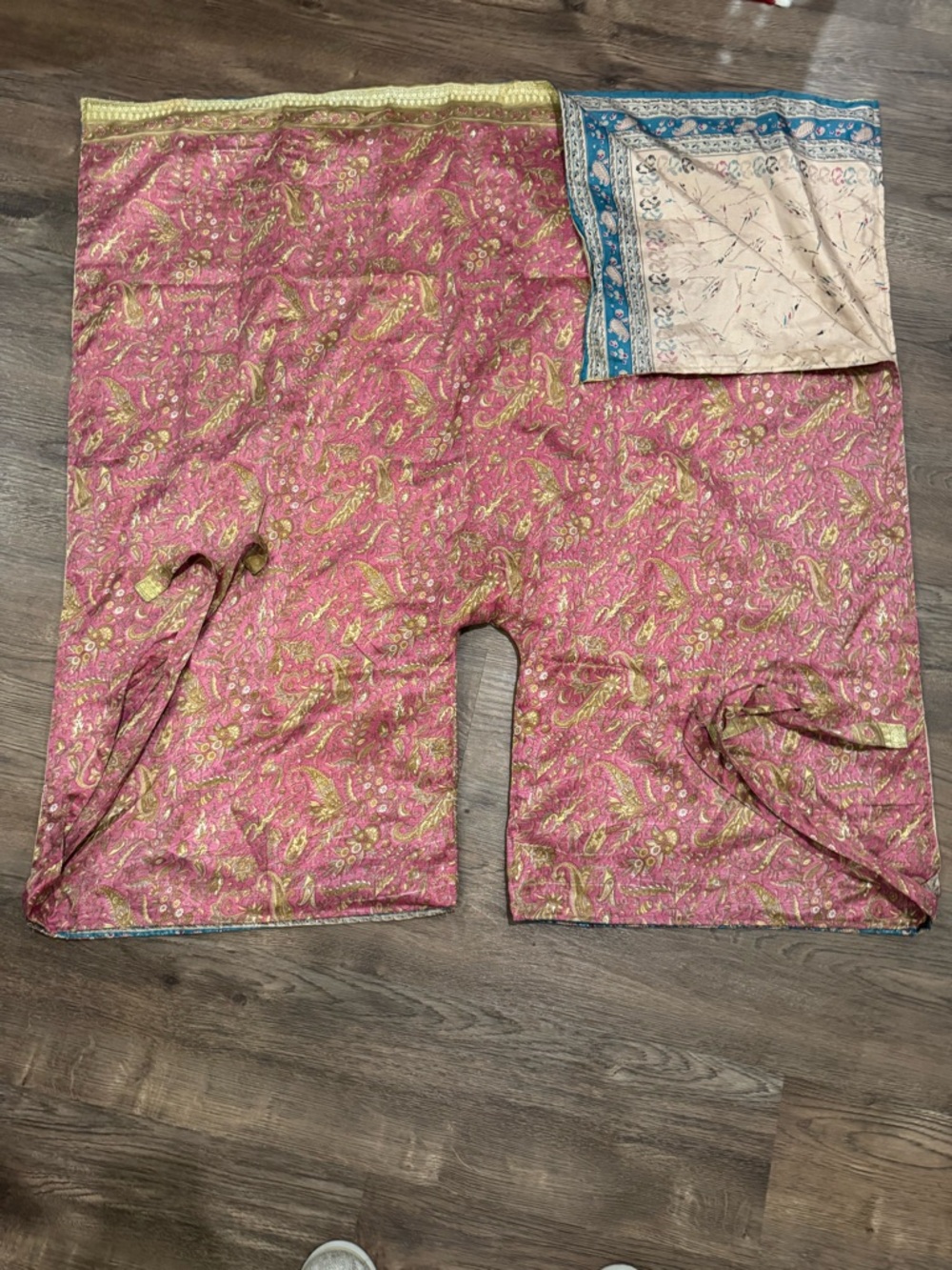 Pink Paisley/Cream Reversible Wrap Pants
